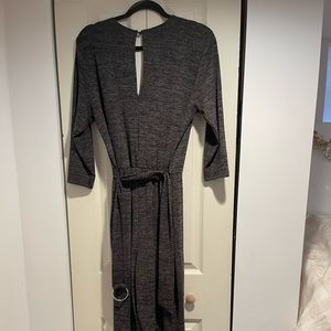 Charlotte Russe Charcoal GrayV-Neck Jumpsuit Pants Size L